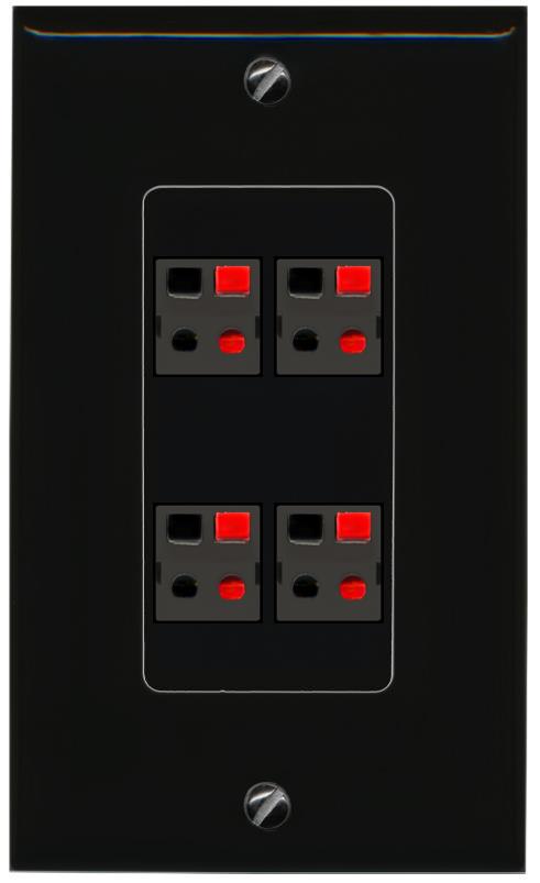RiteAV 4 SPEAKER Wall Plate Decorative [Black]