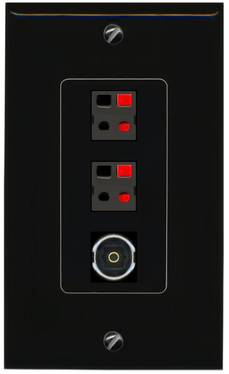2 SPEAKER TOSLINK Wall Plate [Black]