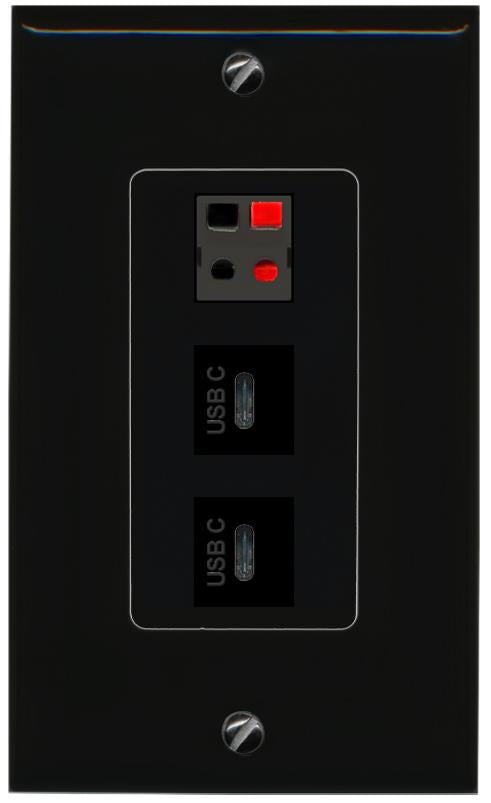 SPEAKER 2 USBC Wall Plate [Black]