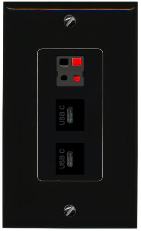 SPEAKER 2 USBC Wall Plate [Black]