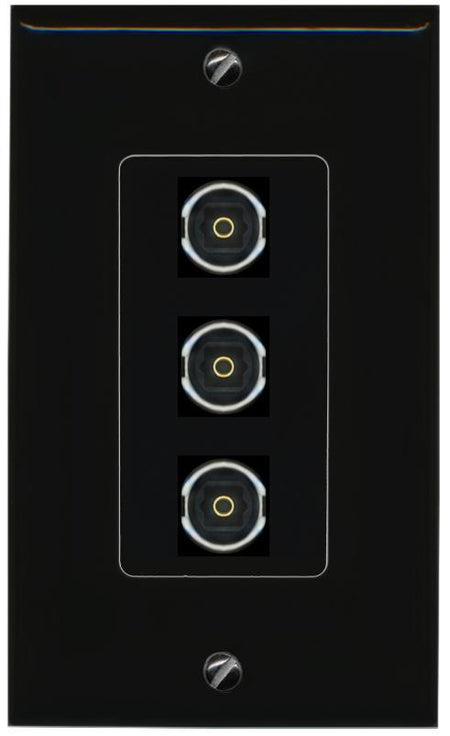 3 TOSLINK Wall Plate [Black]