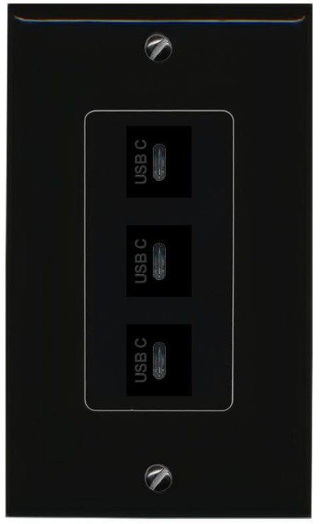 3 USBC Wall Plate [Black]
