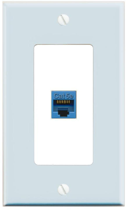 RiteAV CAT5E-BLUE Wall Plate [Light Blue-White]