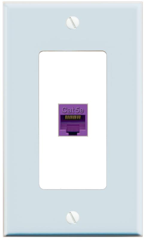 RiteAV CAT5E-PURPLE Wall Plate [Light Blue-White]