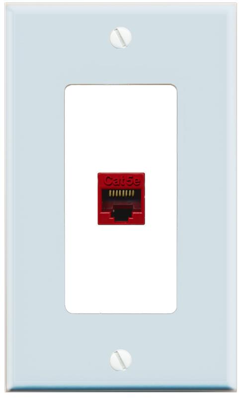 RiteAV CAT5E-RED Wall Plate [Light Blue-White]