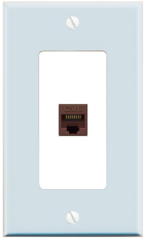 RiteAV CAT6-BROWN Wall Plate [Light Blue-White]