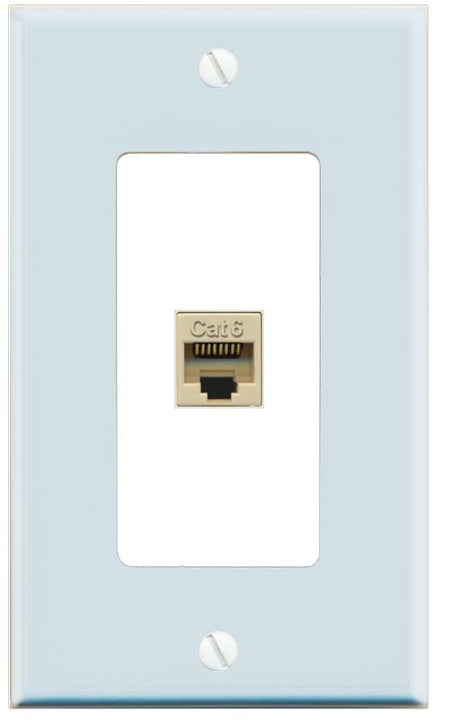 RiteAV CAT6-IVORY Wall Plate [Light Blue-White]