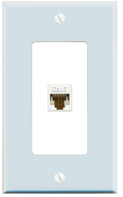 RiteAV CAT6-WHITE Wall Plate [Light Blue-White]