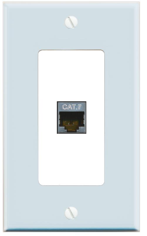 RiteAV CAT7 Wall Plate [Light Blue-White]