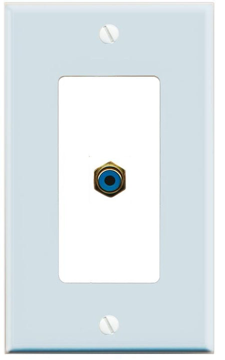 RiteAV RCA-BLUE Wall Plate [Light Blue-White]