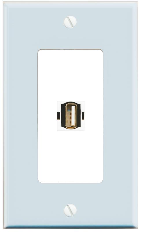 RiteAV USB2 Wall Plate [Light Blue-White]