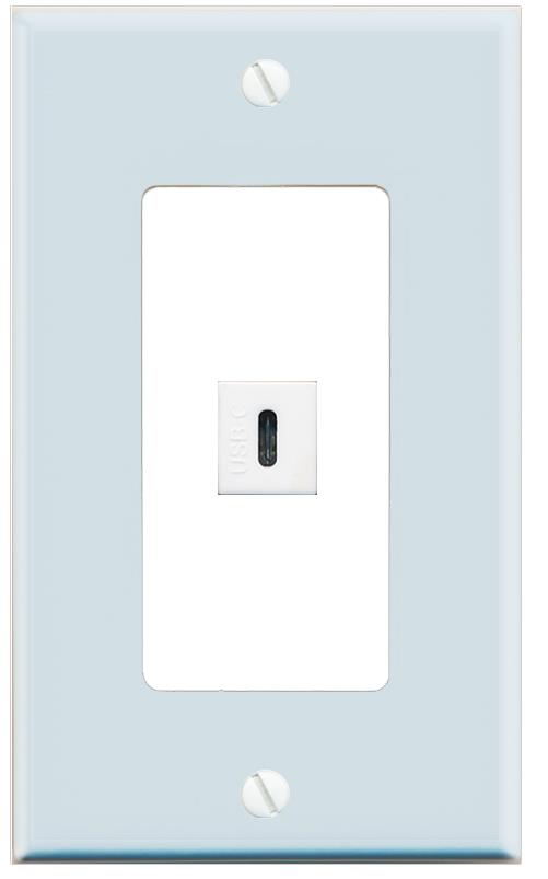 RiteAV USBC Wall Plate [Light Blue-White]