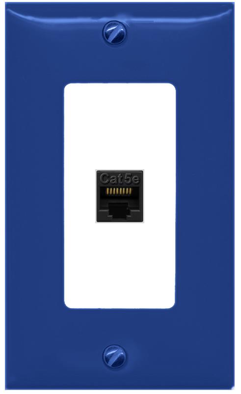 RiteAV CAT5E-BLACK Wall Plate [Navy Blue-White]