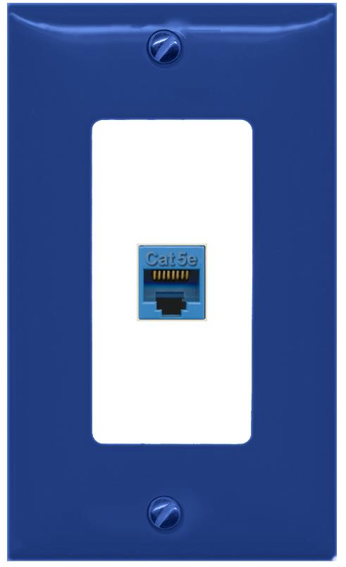 RiteAV CAT5E-BLUE Wall Plate [Navy Blue-White]