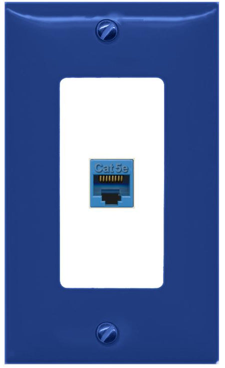 RiteAV CAT5E-BLUE Wall Plate [Navy Blue-White]