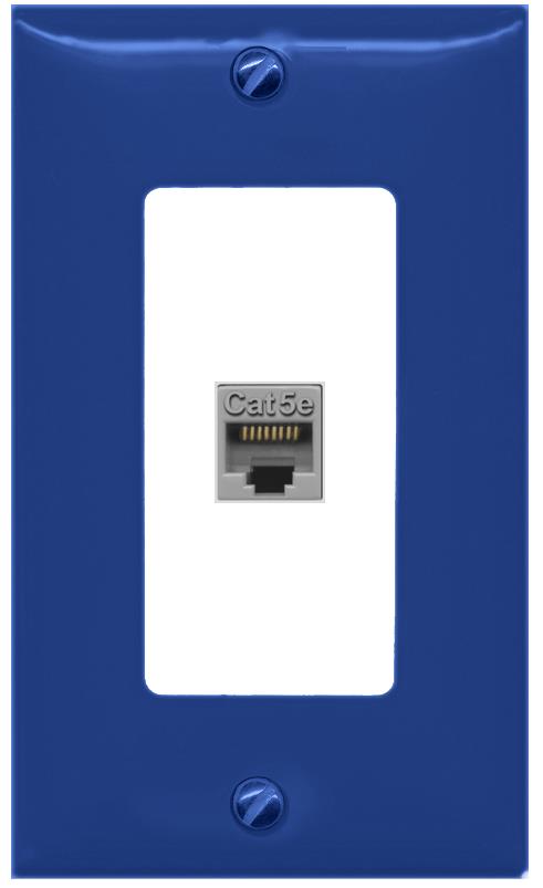 RiteAV CAT5E-GRAY Wall Plate [Navy Blue-White]