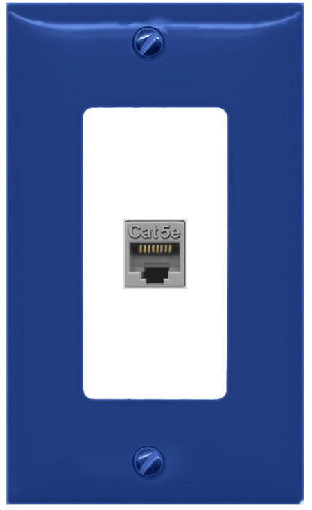 RiteAV CAT5E-GRAY Wall Plate [Navy Blue-White]