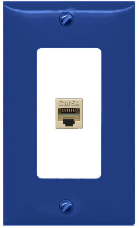 RiteAV CAT5E-IVORY Wall Plate [Navy Blue-White]