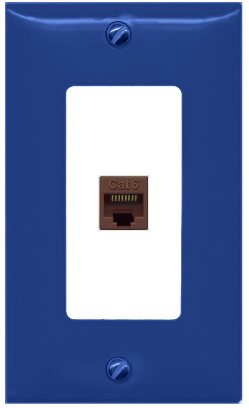 RiteAV CAT6-BROWN Wall Plate [Navy Blue-White]