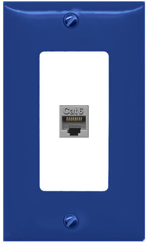 RiteAV CAT6-GRAY Wall Plate [Navy Blue-White]