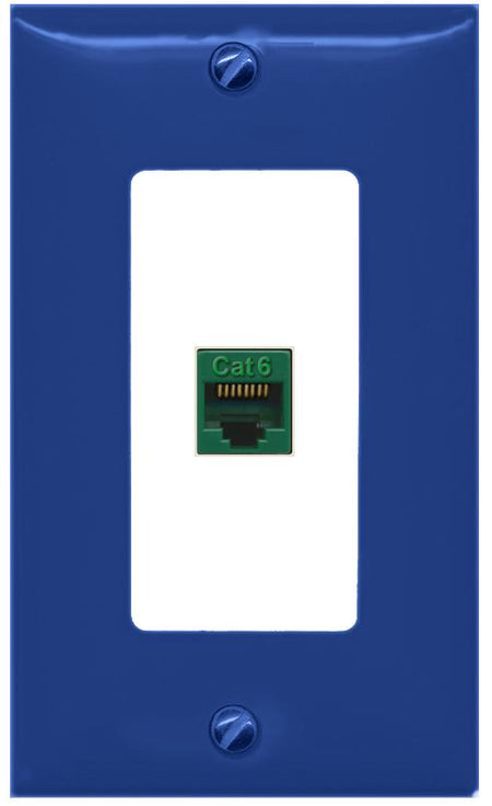 RiteAV CAT6-GREEN Wall Plate [Navy Blue-White]