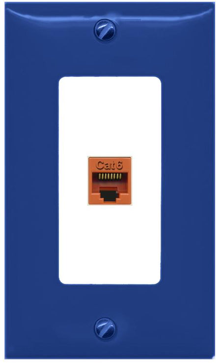 RiteAV CAT6-ORANGE Wall Plate [Navy Blue-White]