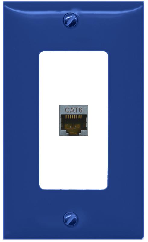 RiteAV CAT6-SHIELDED Wall Plate [Navy Blue-White]