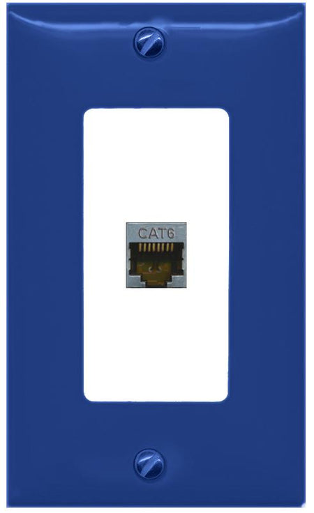 RiteAV CAT6-SHIELDED Wall Plate [Navy Blue-White]