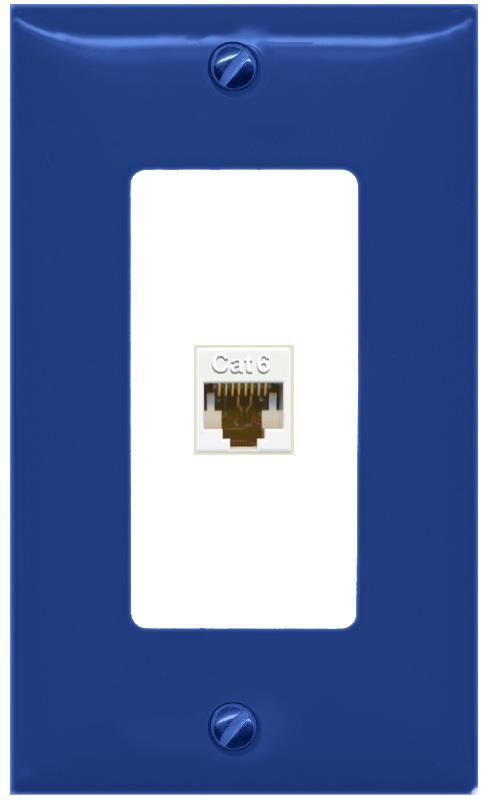 RiteAV CAT6-WHITE Wall Plate [Navy Blue-White]