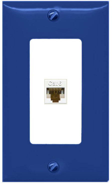 RiteAV CAT6-WHITE Wall Plate [Navy Blue-White]