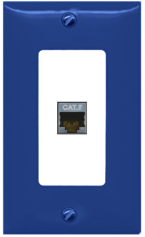 RiteAV CAT7 Wall Plate [Navy Blue-White]