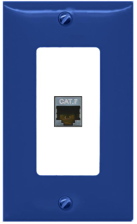 RiteAV CAT7 Wall Plate [Navy Blue-White]