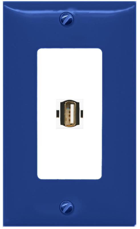 RiteAV USB2 Wall Plate [Navy Blue-White]