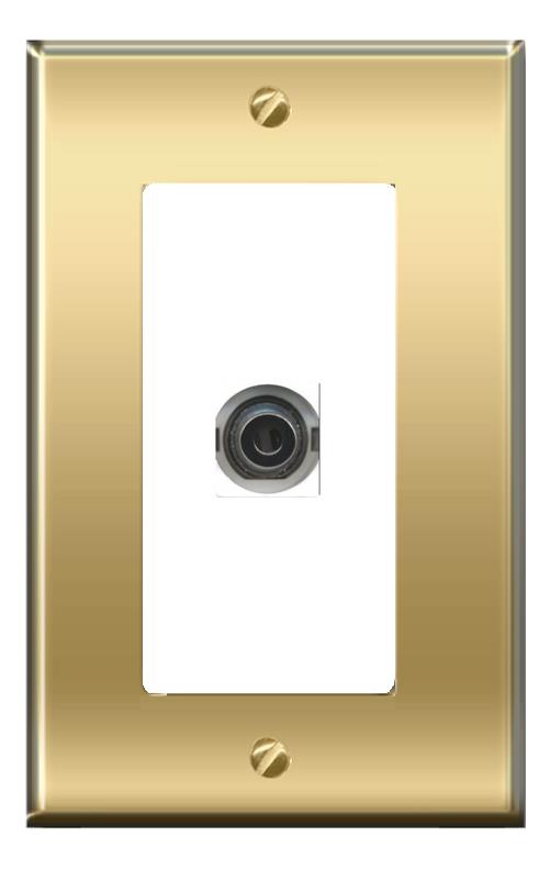 RiteAV -[1 Ports] 3-5MM Wall Plate [Brass/White]