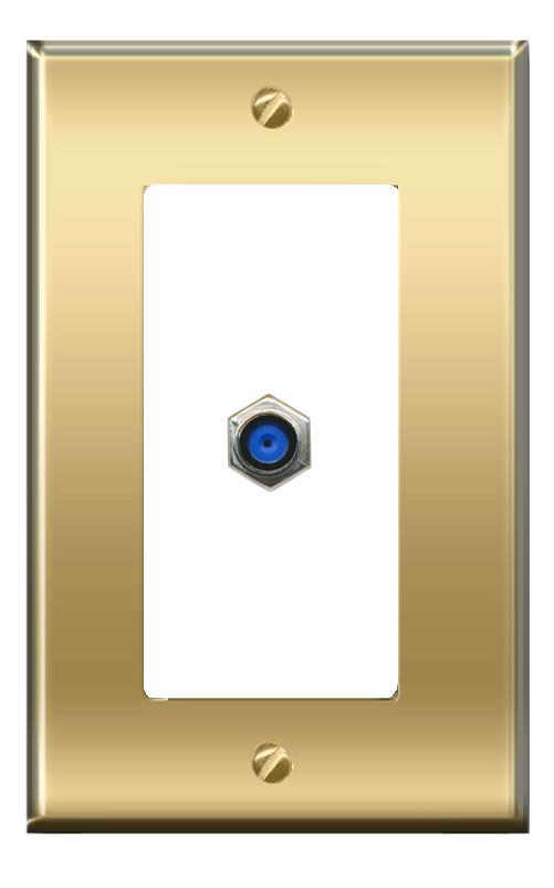 RiteAV -[1 Ports] F81 Wall Plate [Brass/White]