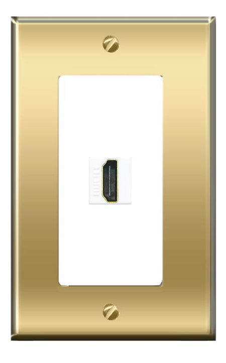 RiteAV -[1 Ports] HDMI Wall Plate [Brass/White]