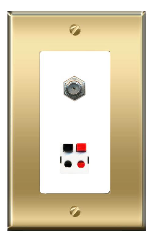 RiteAV -RiteAV COAX SPEAKER Wall Plate Decorative [Brass/White]