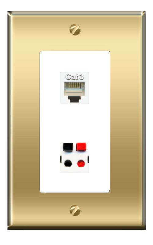 RiteAV -RiteAV PHONE SPEAKER Wall Plate Decorative [Brass/White]