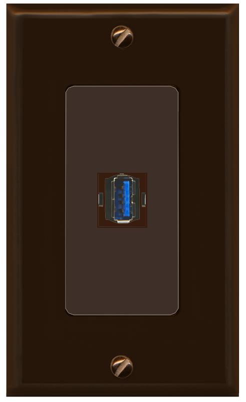 USB-3 Wall Plate [Brown]