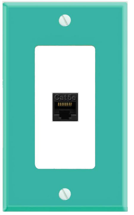 RiteAV CAT5E-BLACK Wall Plate [Turquoise-White]