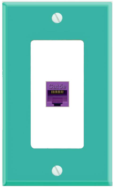 RiteAV CAT5E-PURPLE Wall Plate [Turquoise-White]