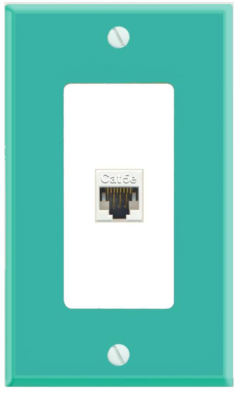 RiteAV CAT5E-WHITE Wall Plate [Turquoise-White]