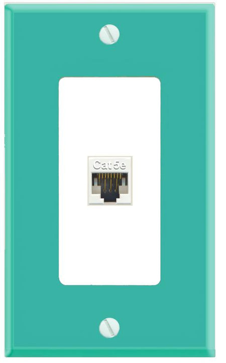 RiteAV CAT5E-WHITE Wall Plate [Turquoise-White]