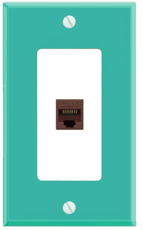 RiteAV CAT6-BROWN Wall Plate [Turquoise-White]