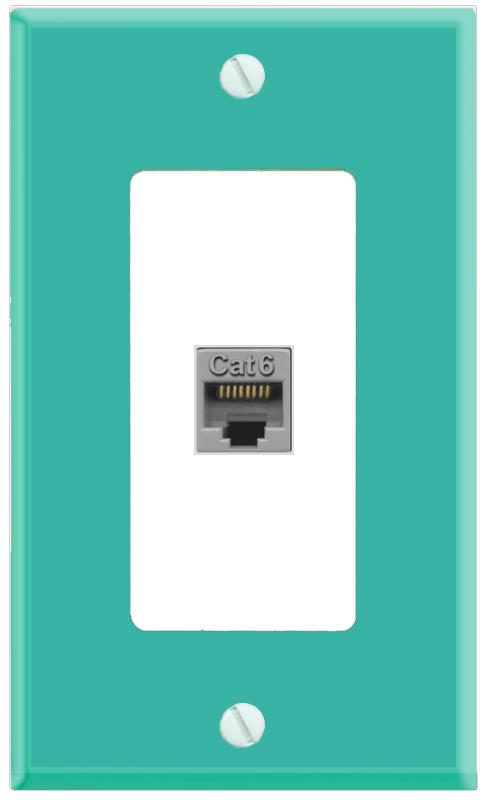 RiteAV CAT6-GRAY Wall Plate [Turquoise-White]