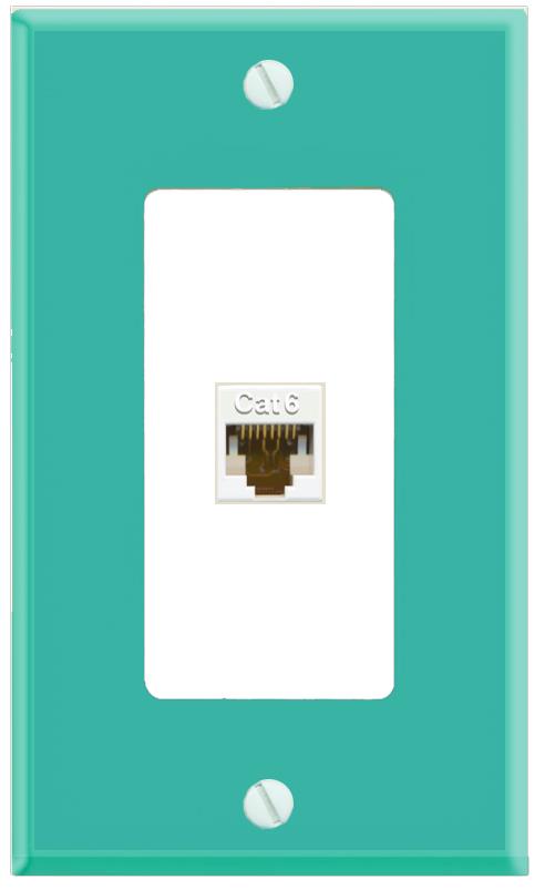 RiteAV CAT6-WHITE Wall Plate [Turquoise-White]