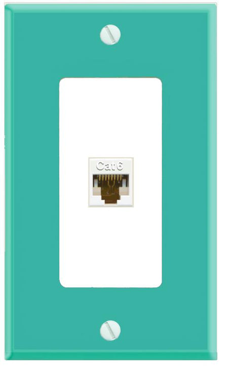 RiteAV CAT6-WHITE Wall Plate [Turquoise-White]