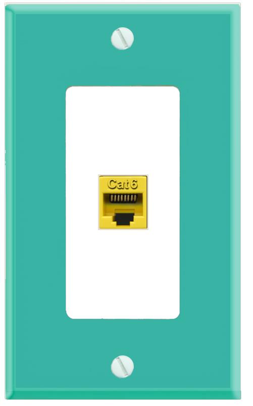 RiteAV CAT6-YELLOW Wall Plate [Turquoise-White]