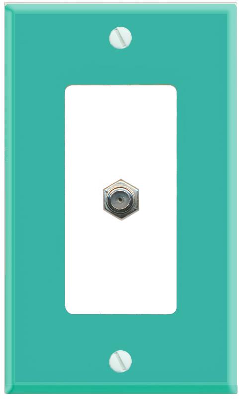 RiteAV COAX Wall Plate [Turquoise-White]