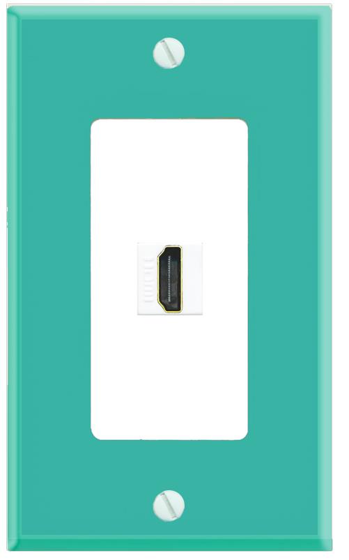 RiteAV HDMI Wall Plate [Turquoise-White]